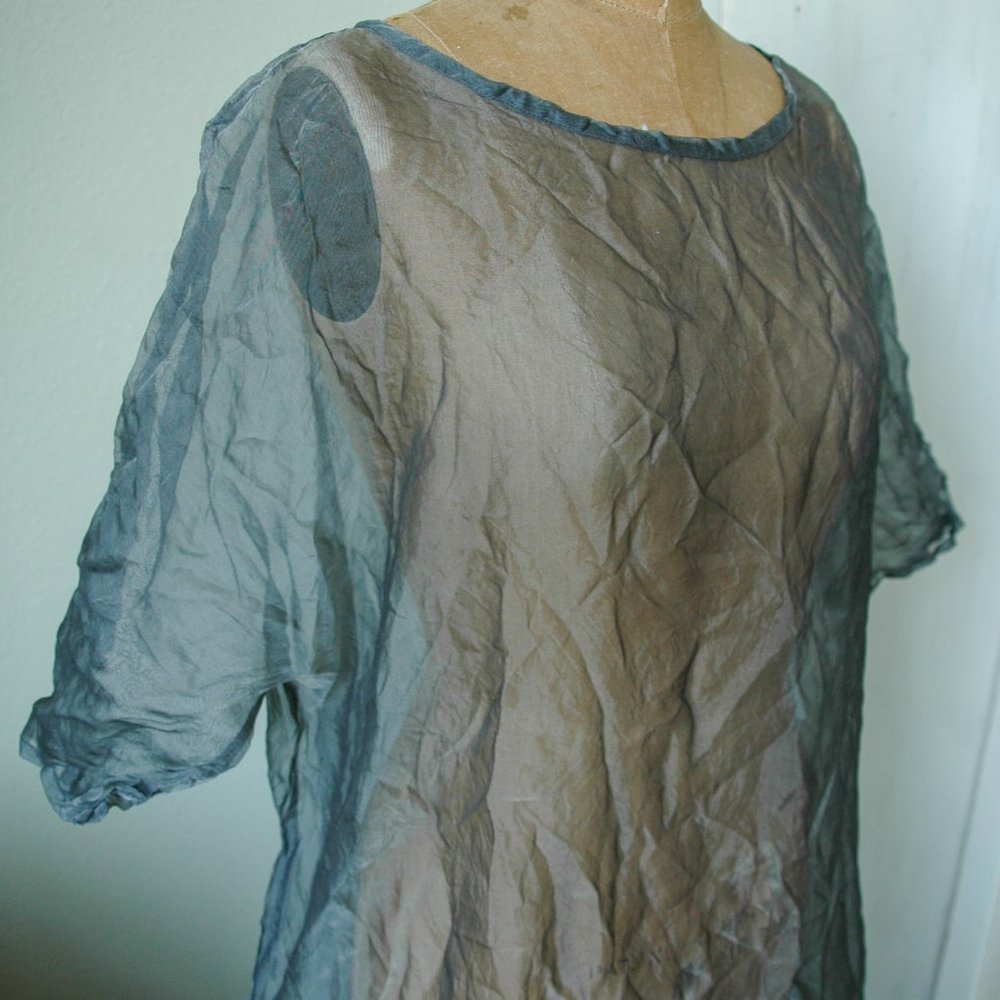 Art-to-Wear Gray Silk Dress